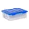 IRIS® WeatherPro™ 26.5qt. Clear Heavy Duty Plastic Storage Bin with Blue Lid